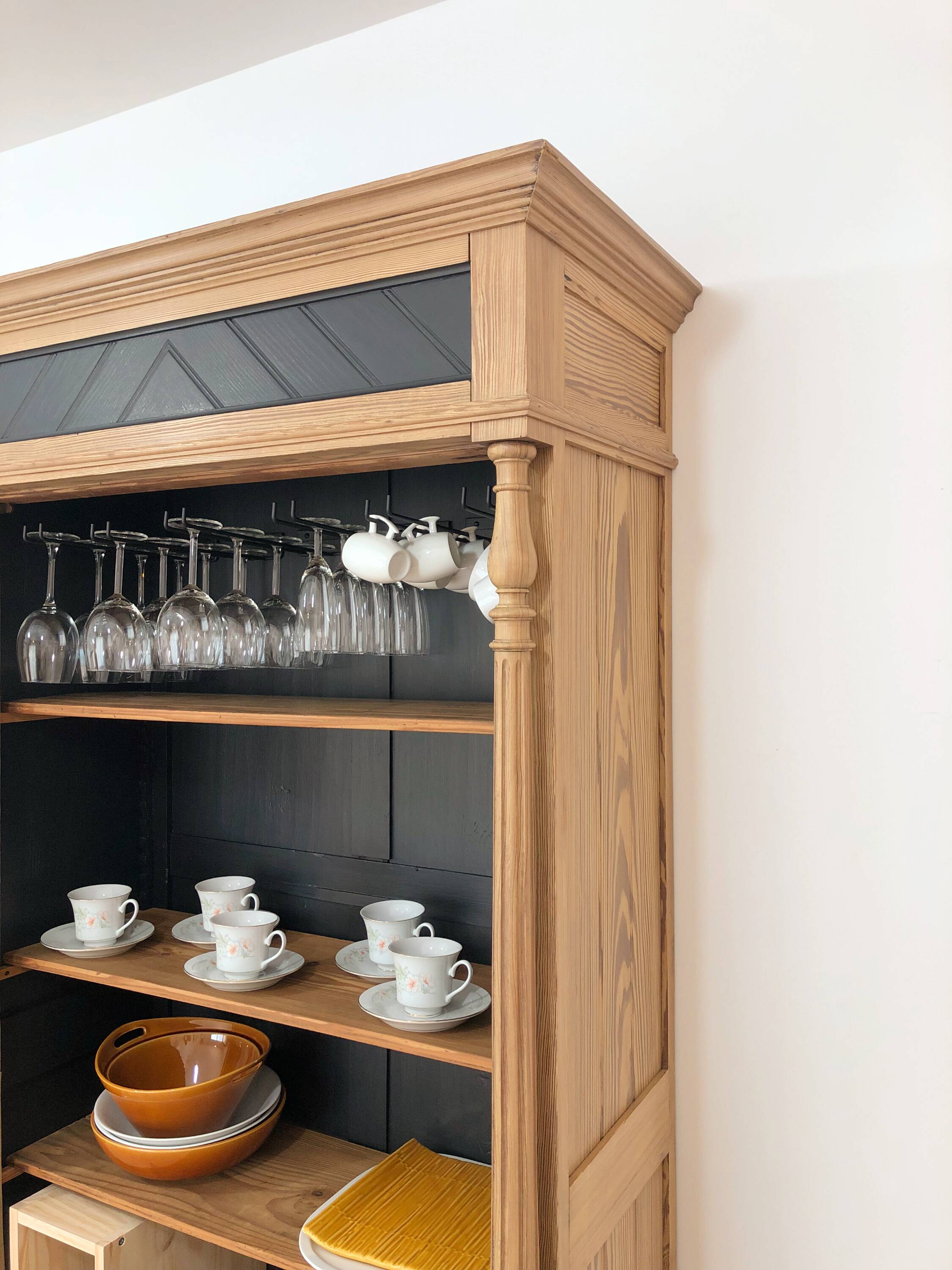 Late 19th/early 20th century solid pine dresser & wine cellar