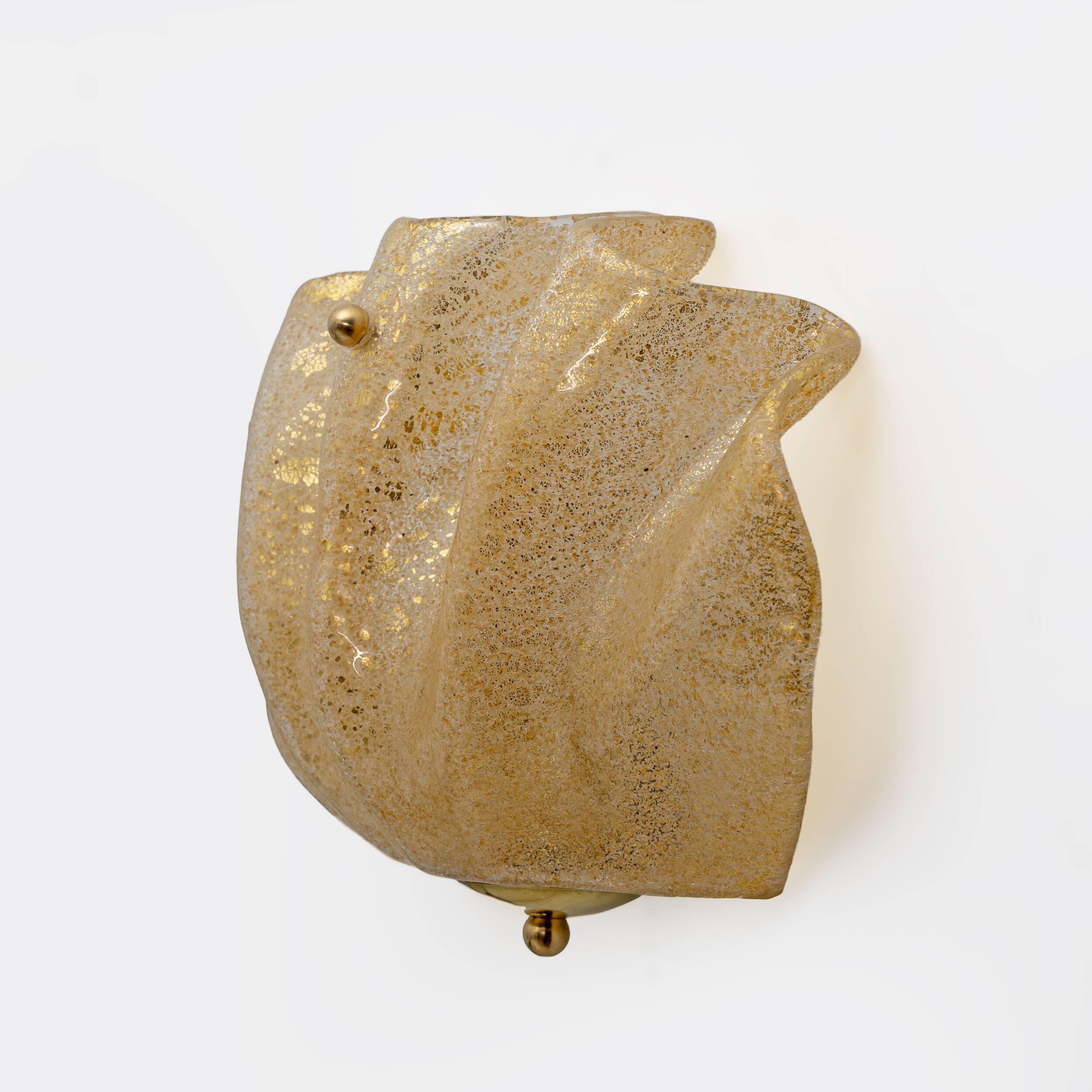 Pair of Mid-Century Modern Style Murano Glass Shell Sconces