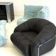 Italian Space Age armchairs in black