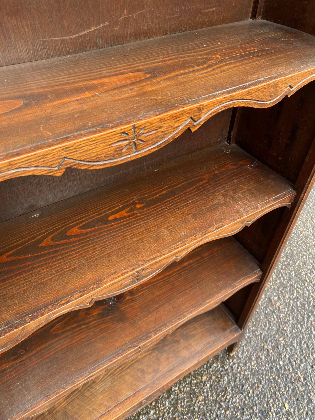Bibus Louis XV bookshelf in solid dark oak from the 19th century 125
