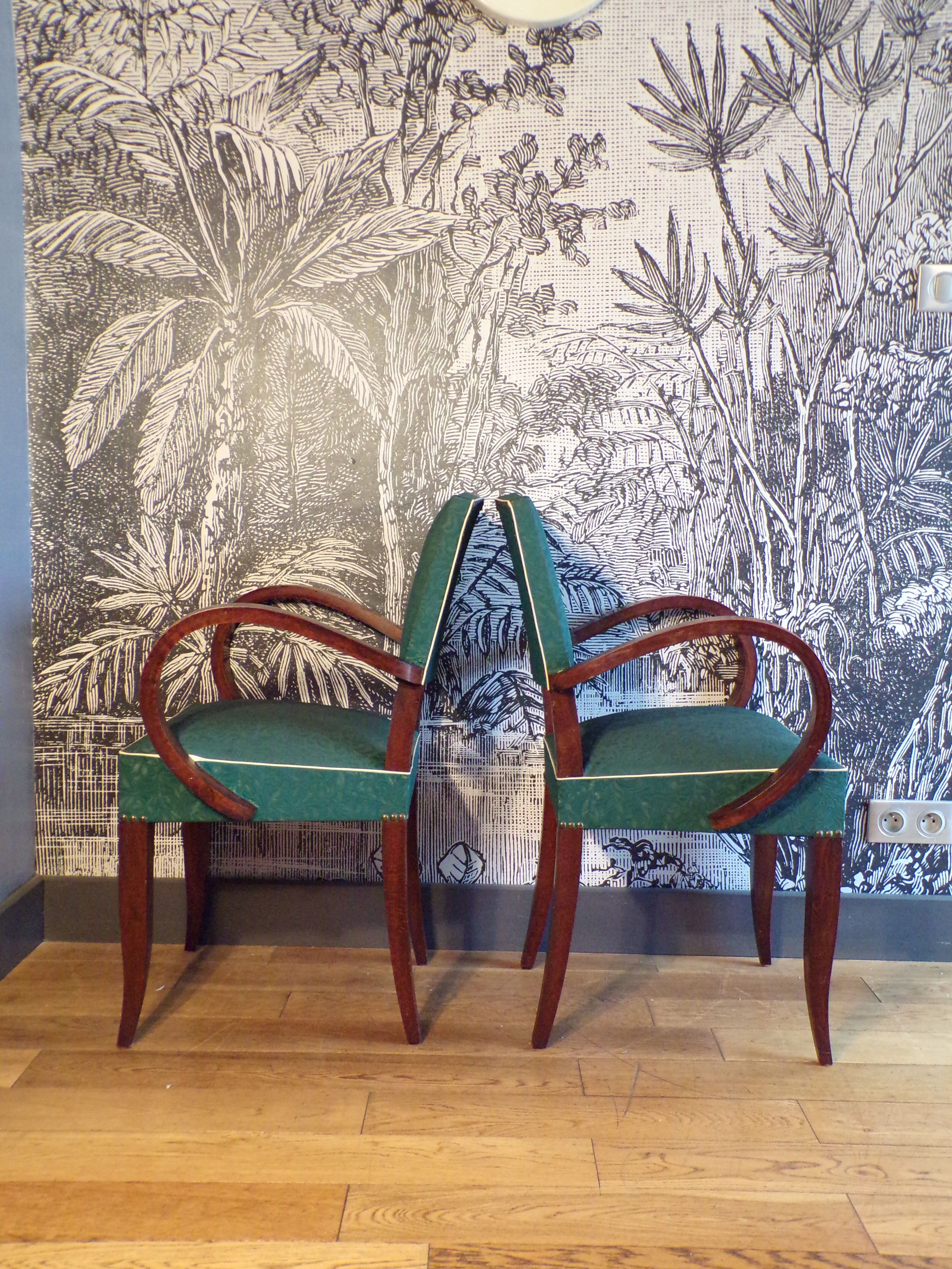 Pair of armchairs bridge mustache