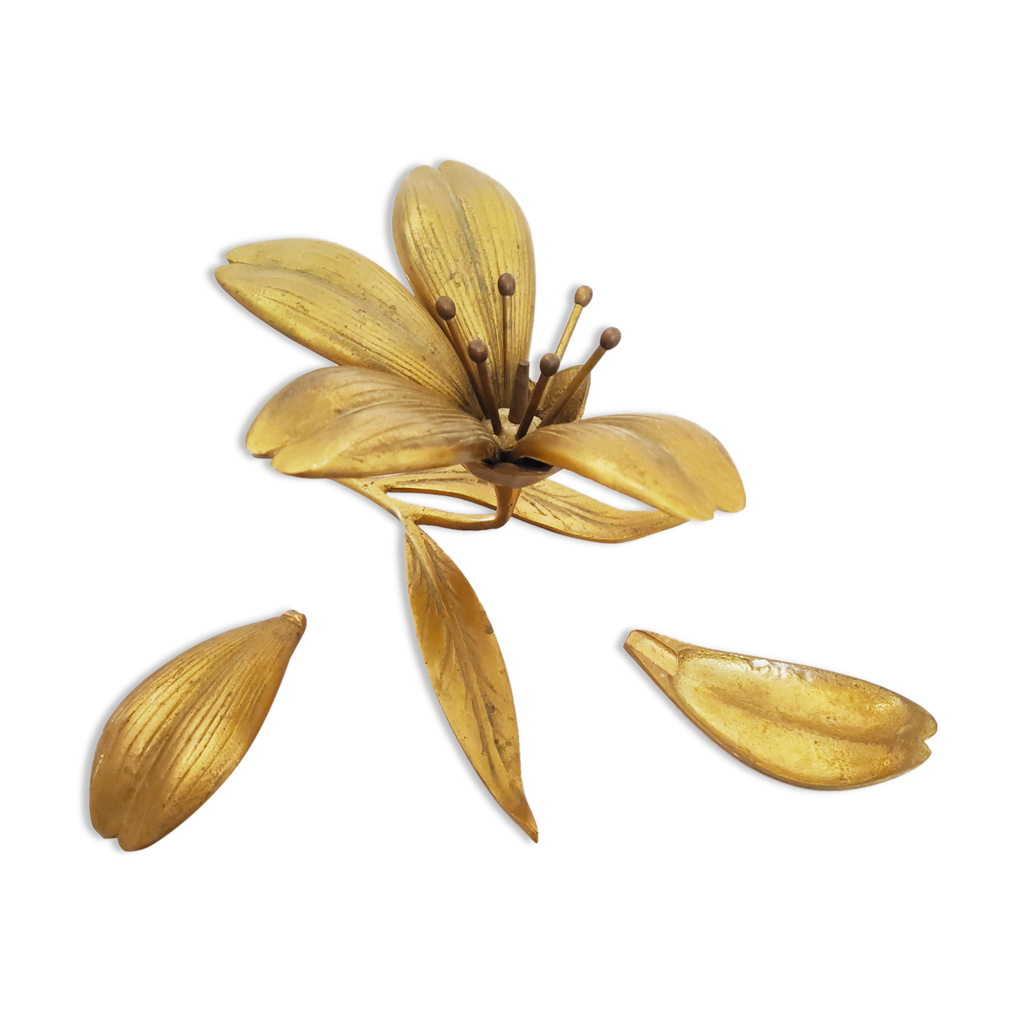 Brass flower ashtray
