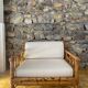 Vivai Del Sud rattan living room set: sofa, 2 armchairs and 1 coffee table