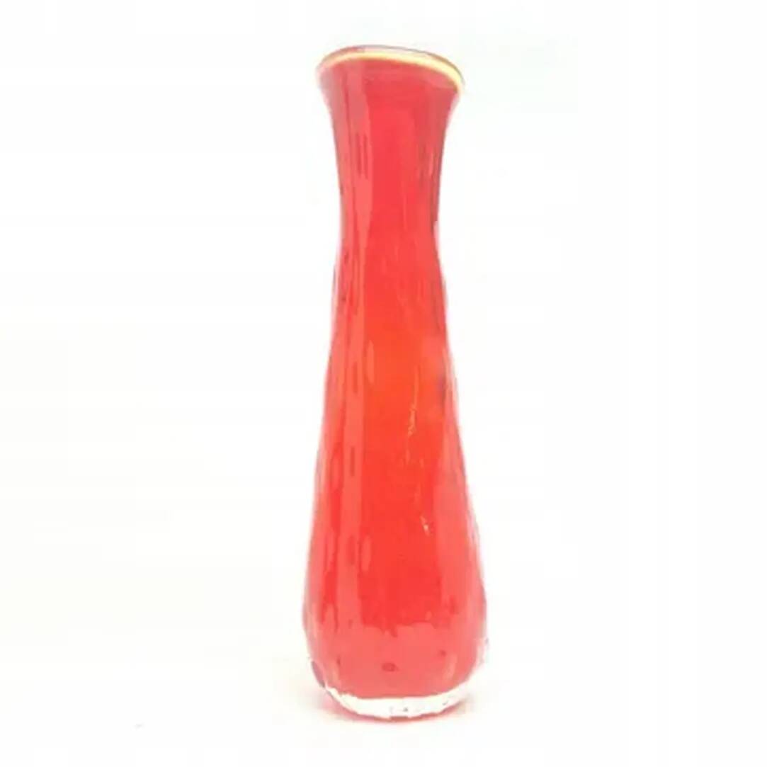 Bean vase, red glass, Ząbkowice, Poland, 1970s
