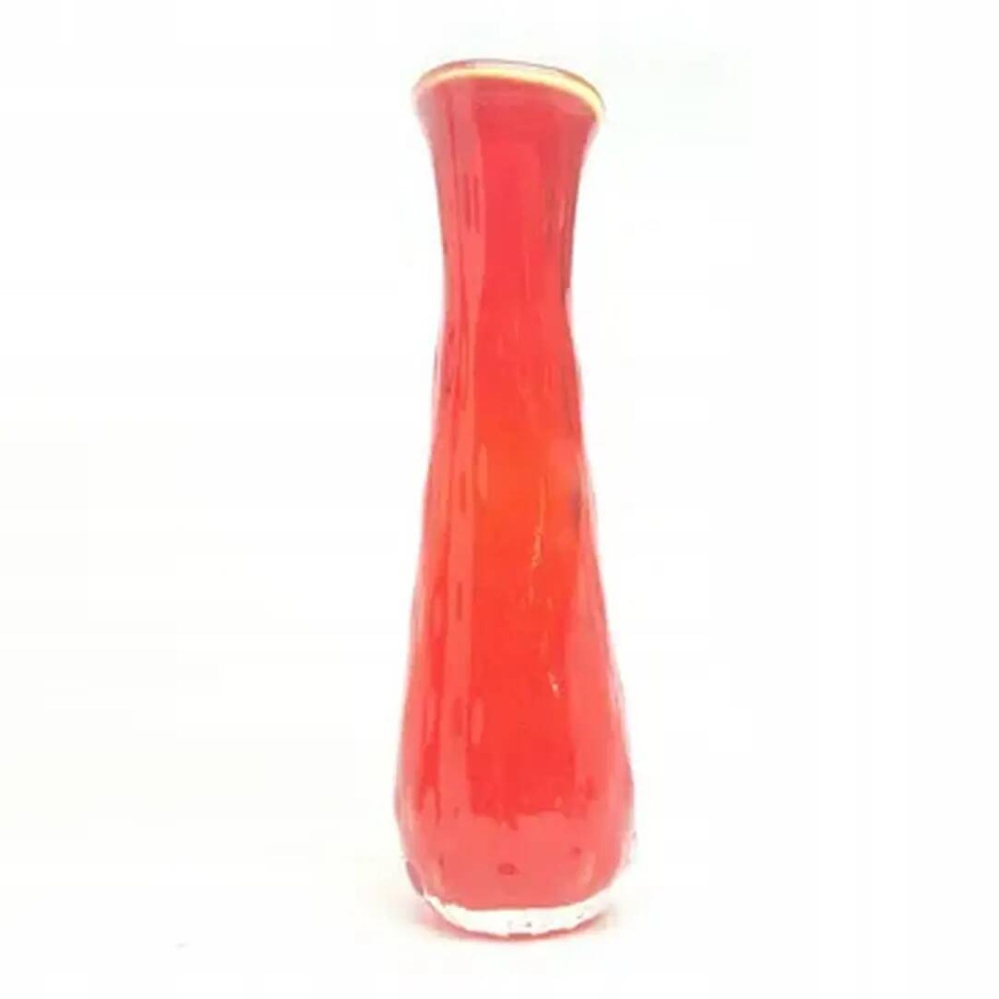 Vase en forme de haricot, en verre rouge, Ząbkowice, Pologne, années 1970