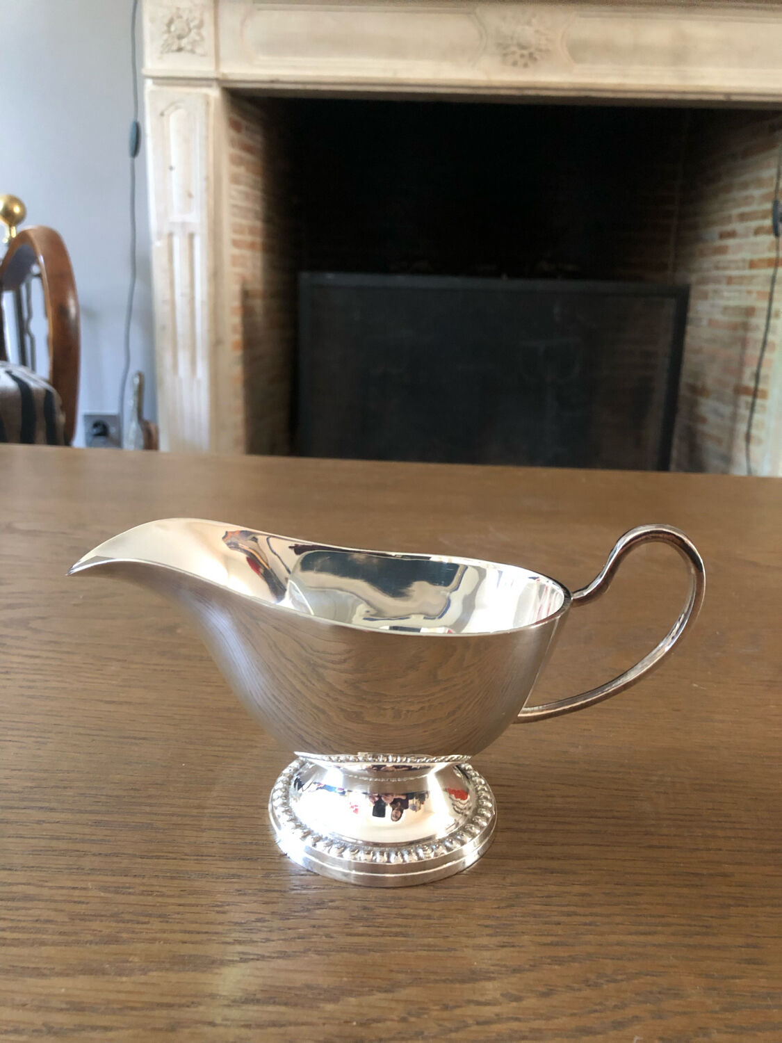 Silver metal saucepan