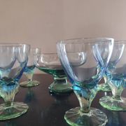 Set of 6 glasses and a Bormioli Rocco Bahia coupe, Italy