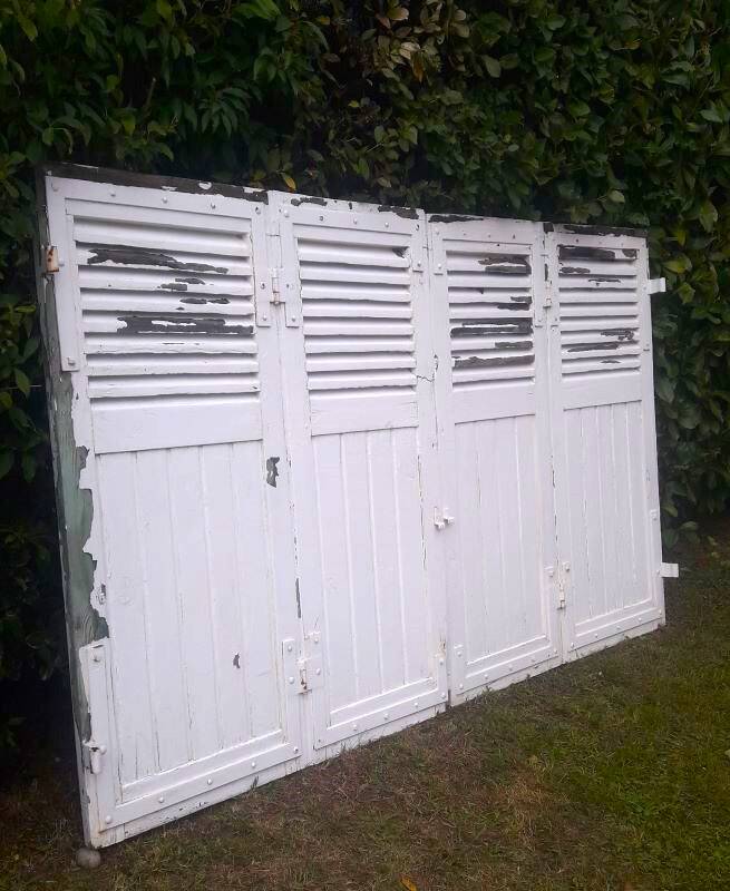 Shutters 4 leaves H148xW245cm (2) antique oak louvres pair 2