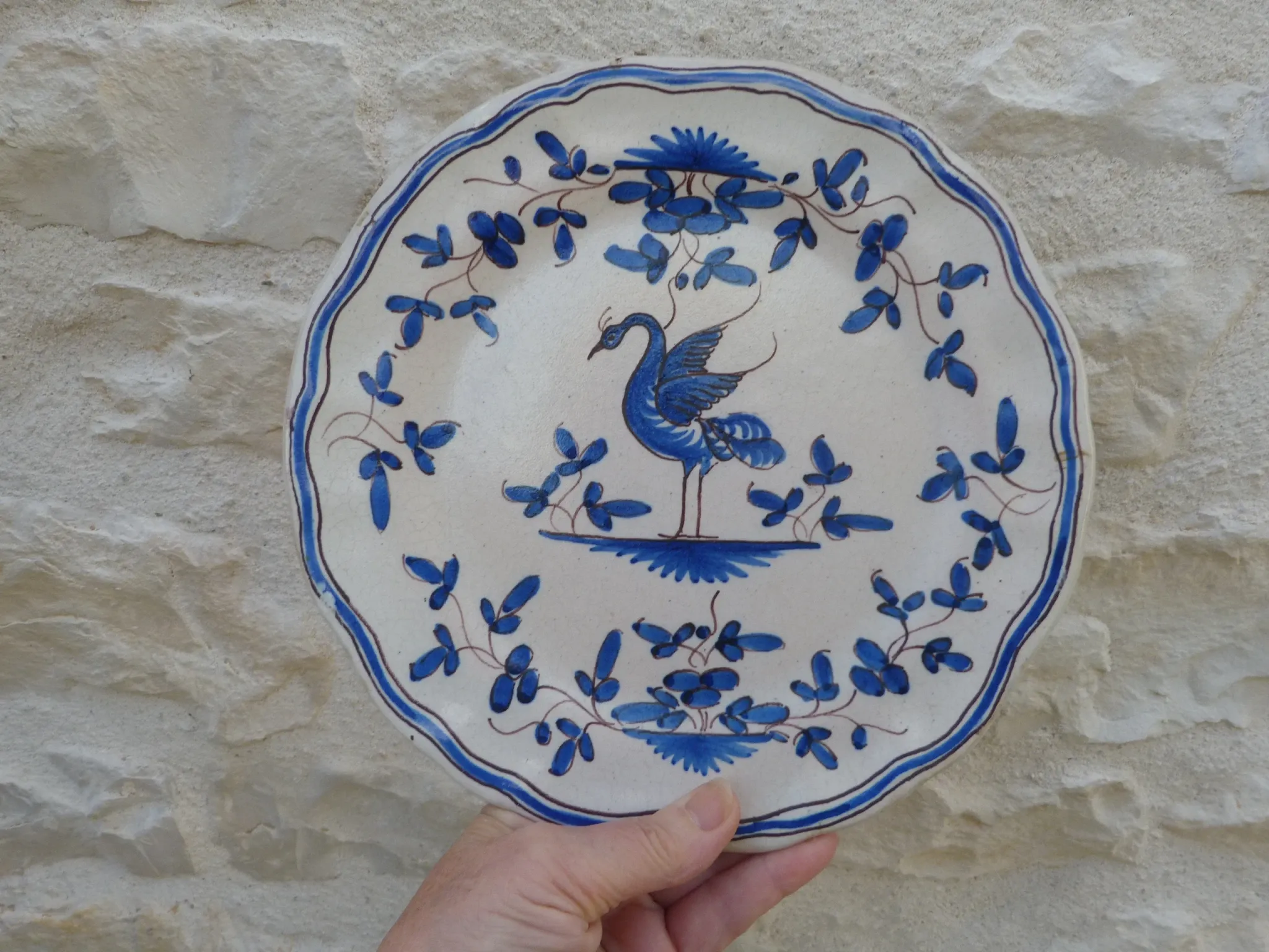 Assiette Tolosane oiseau bleu