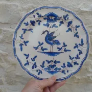Assiette Tolosane oiseau bleu