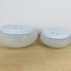 Pair of speckled glass ball wall lights from Vianne, half sphere