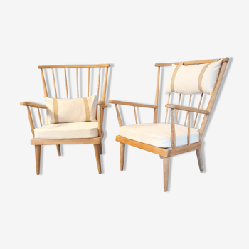 Pair of armchairs Eventail Baumann