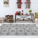 Light blue floral carpet 203x118cm