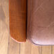 Ottoman tabouret teck et cuir scandinave vintage