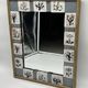 Ceramic enamelled mirror in the style of Odette Dijeux.