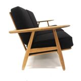 Scandinavian 3-seater sofa "Cigar chair GE 240" Hans J. Wegner, Denmark, 1960