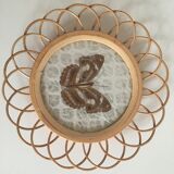 Rattan under glasses with butterflies in bamboo display