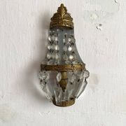 Wall light with pendants and brass hot air balloon