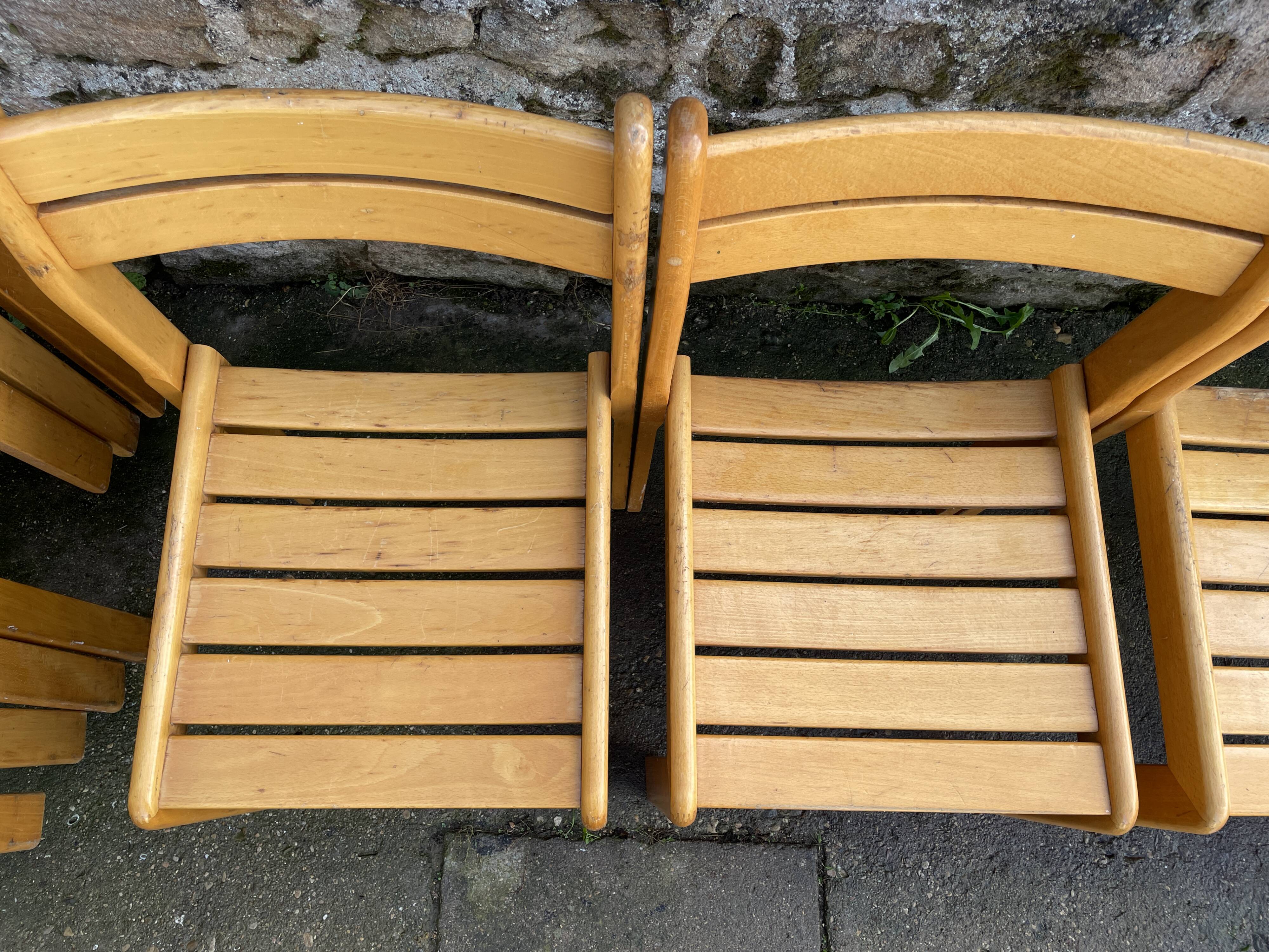 Suite of 8 solid beech chairs