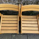 Suite of 8 solid beech chairs
