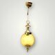 Suspension boule style Hollywood Regency en verre texturé et laiton doré