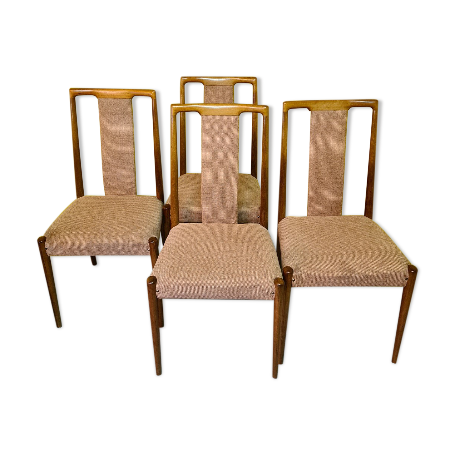 4 Vintage Teak Dining Chairs, 1950-60s