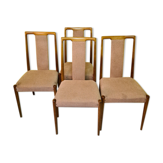 4 Vintage Teak Dining Chairs, 1950-60s