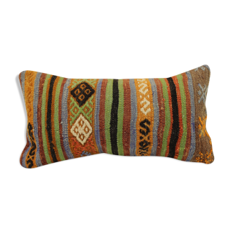 Housse coussin vintage 20x40 cm kilim