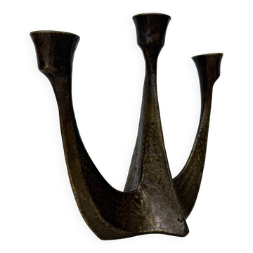 Brutalist bronze candle stick by Horst Dalbeck , 1970s Germany