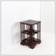Table d'appoint en bois dur et bibliothèque tournante Vintage Sheraton Revival