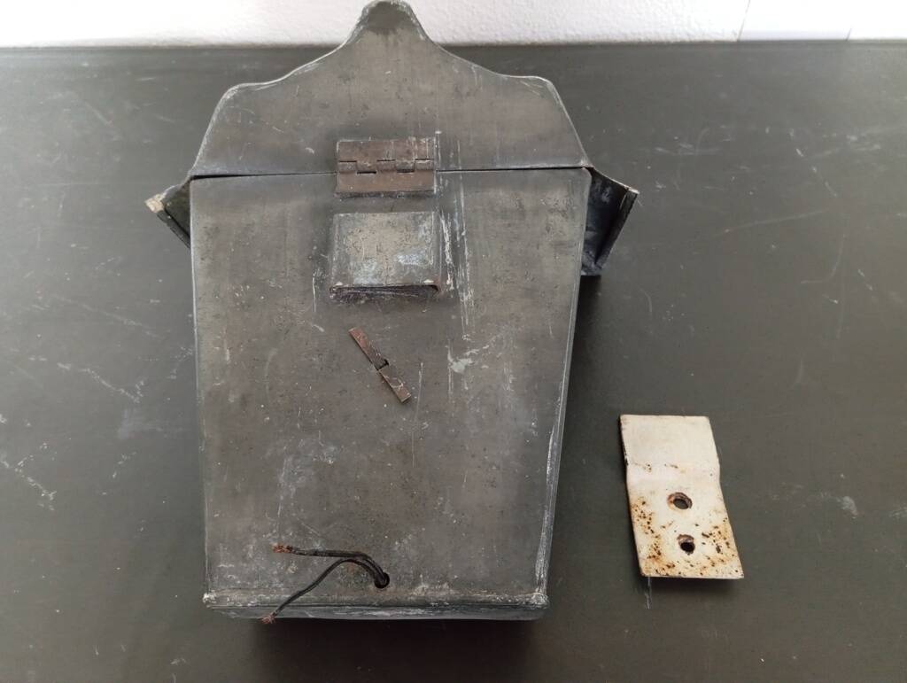 Zinc and colored glass wall light