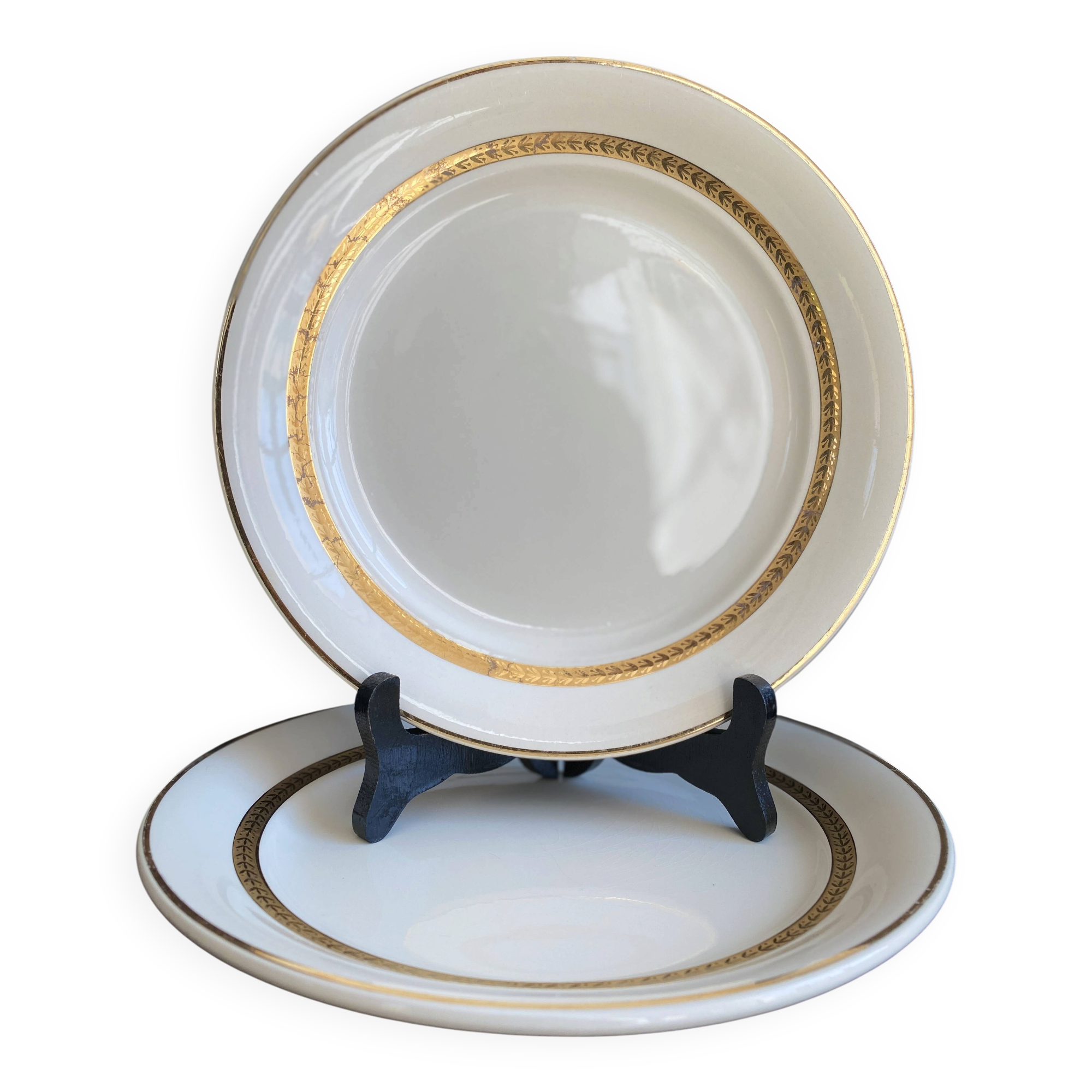 2 Vintage Plates Villeroy & Boch Mettlach - Economic Union France-Sarr