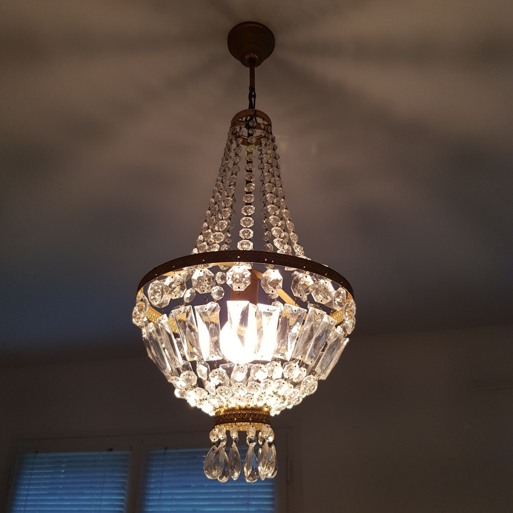 Basket chandelier with stamps