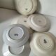 Set of 6 ironstone plates in shades of blue, late 19th to early 20th century.