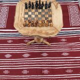 Table d'échecs avec tiroirs fait main en bois d'olivier