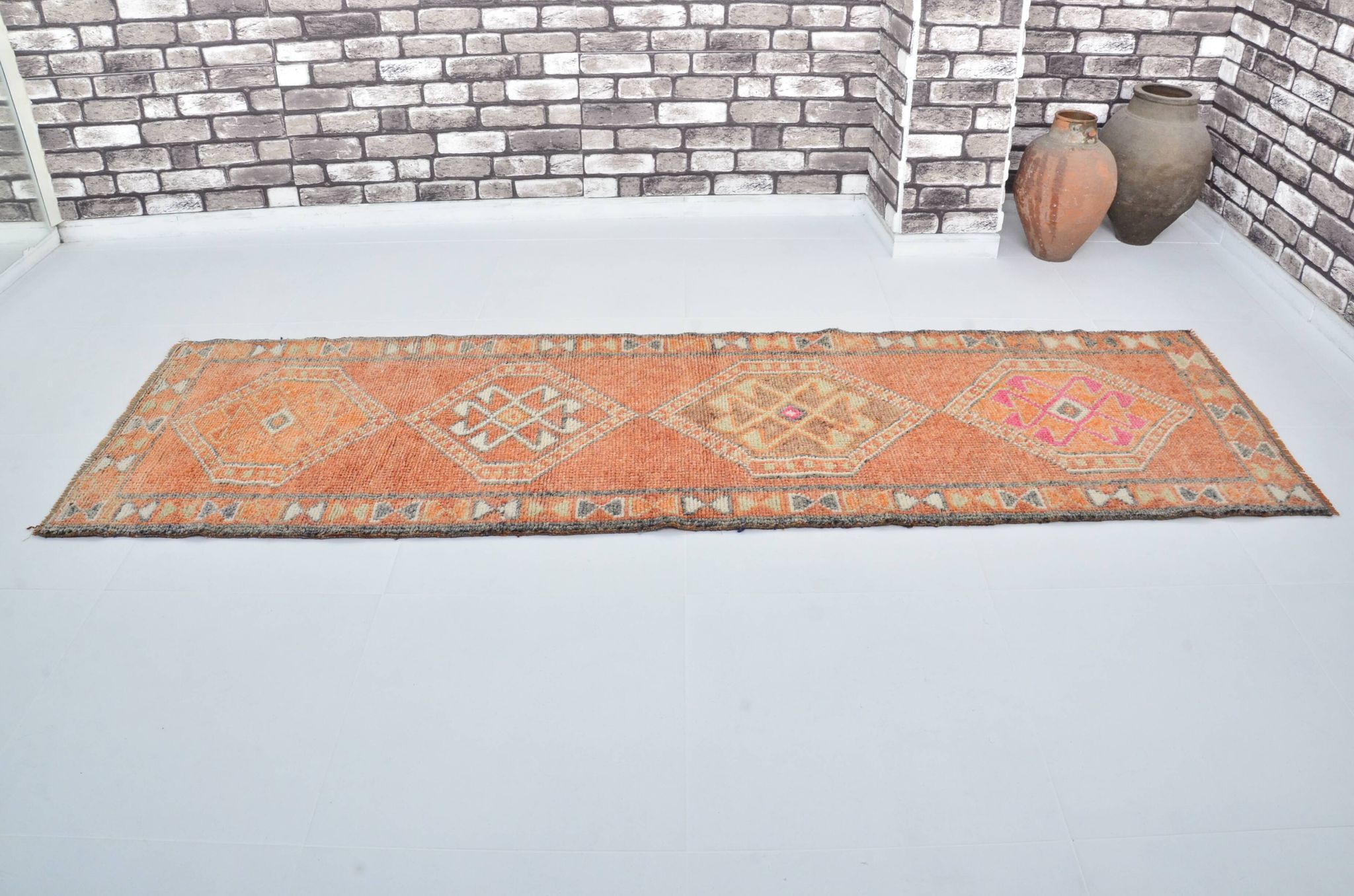 Tapis couloir Oushak vintage sku 3545