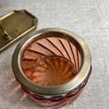 Boîte en verre moulé et laiton