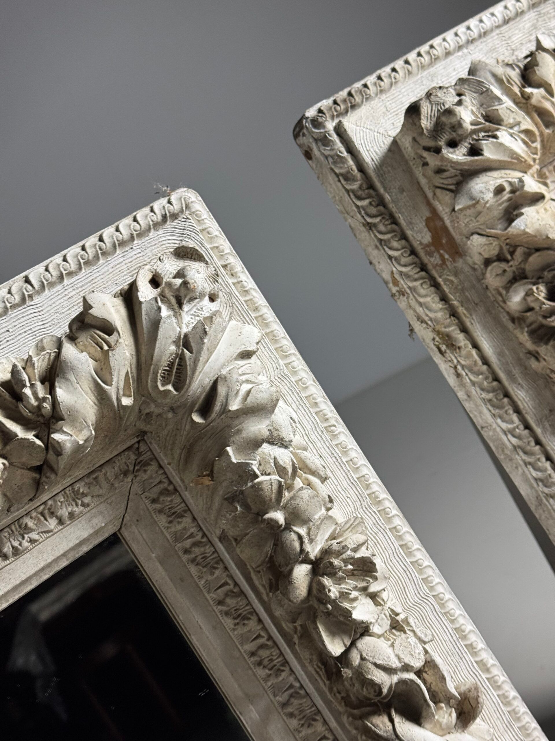 Set of three French mirrors white