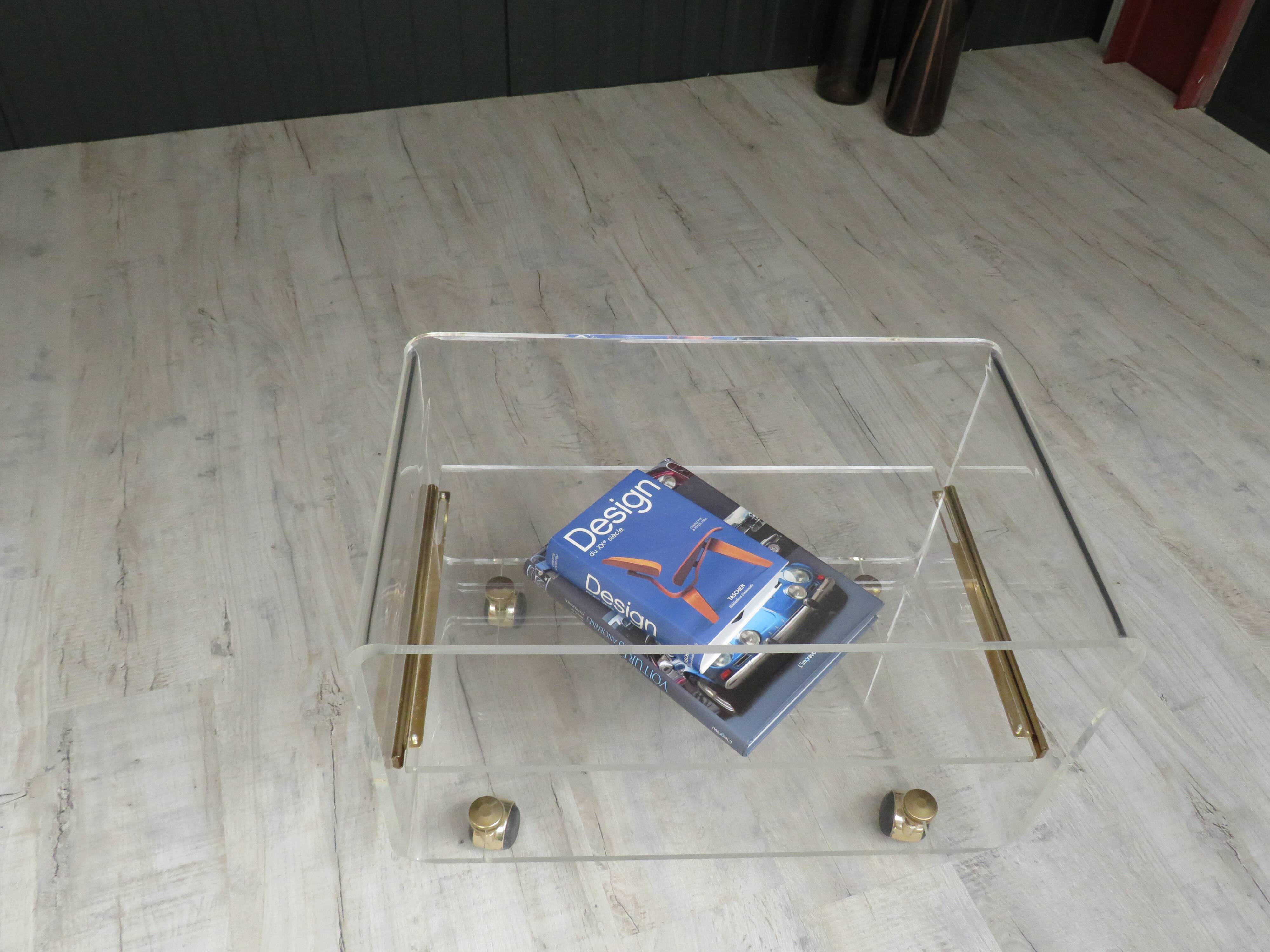 Altuglass roller coffee table by David Lange