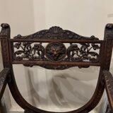 Curule Dagobert armchair in walnut