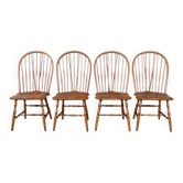 Set of 4 Windsor Chairs in Beech, England – Early 20th Century
