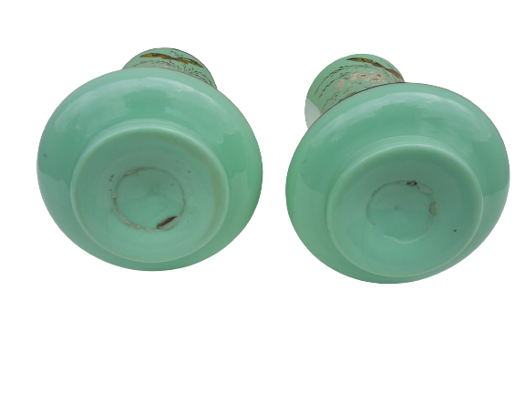 Pair of green opaline vases