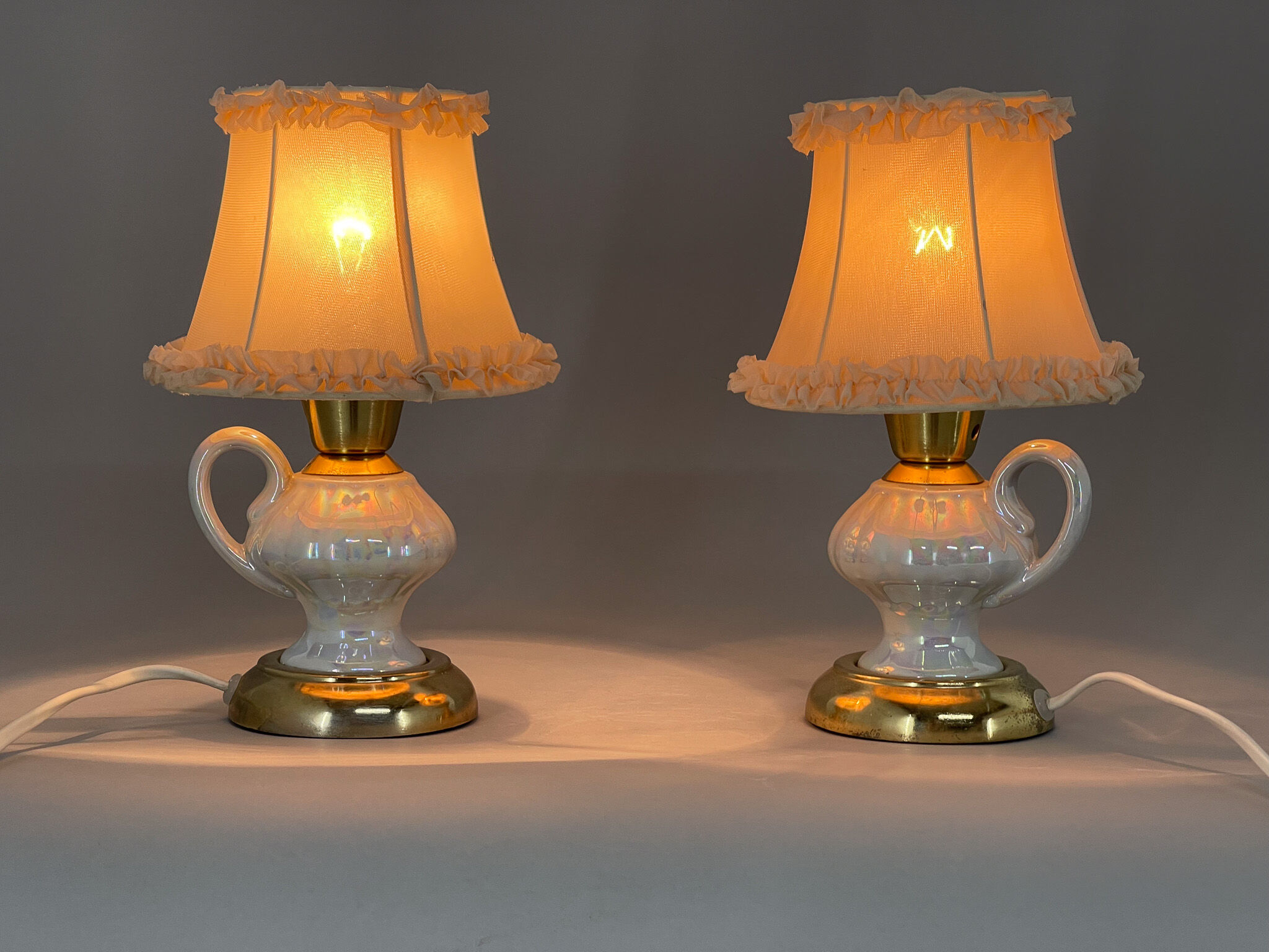 Pair of 1970s Ceramic Table or Bedside Lamps