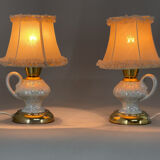 Pair of 1970s Ceramic Table or Bedside Lamps