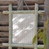 Patinated bamboo mirror