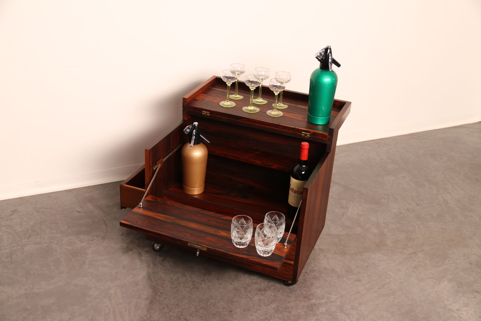 Cube bar in rio-rosewood  designed by Rolf Hesland  for Bruksbo Tegnekontor - Norway - 1960's