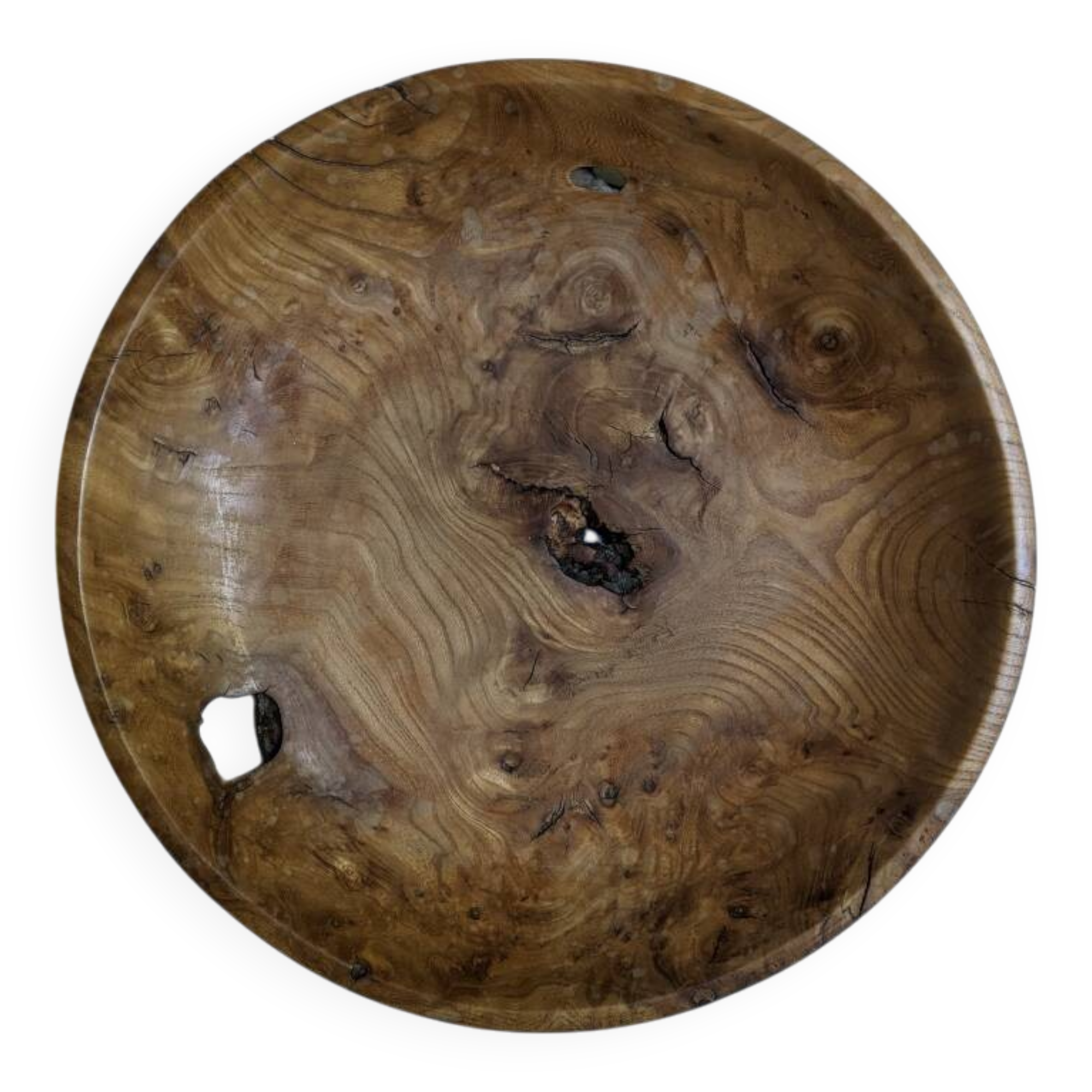 Coupe en bois d'olivier plat ancien artisanal slow décoration campagne
