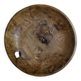 Olive wood cup, old flat, handcrafted, slow, country decoration