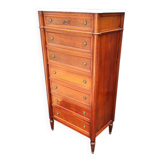 Louis XVI marble top chest of drawers