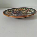 Spanish earthenware plate, hand-painted floral decoration.
